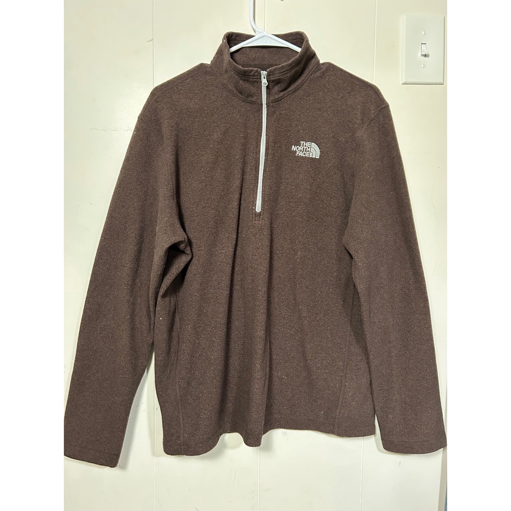 The North Face Men Brown Gray Quarter Zip Fleece Pullover Jacket Gorpcore Hike M